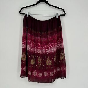 Vintage Xhilaration Womens Midi Skirt Size XL Boho Gypsy Hippie Festival Whimsy